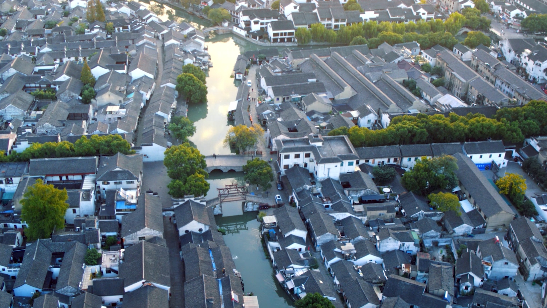 同里古镇全景航拍