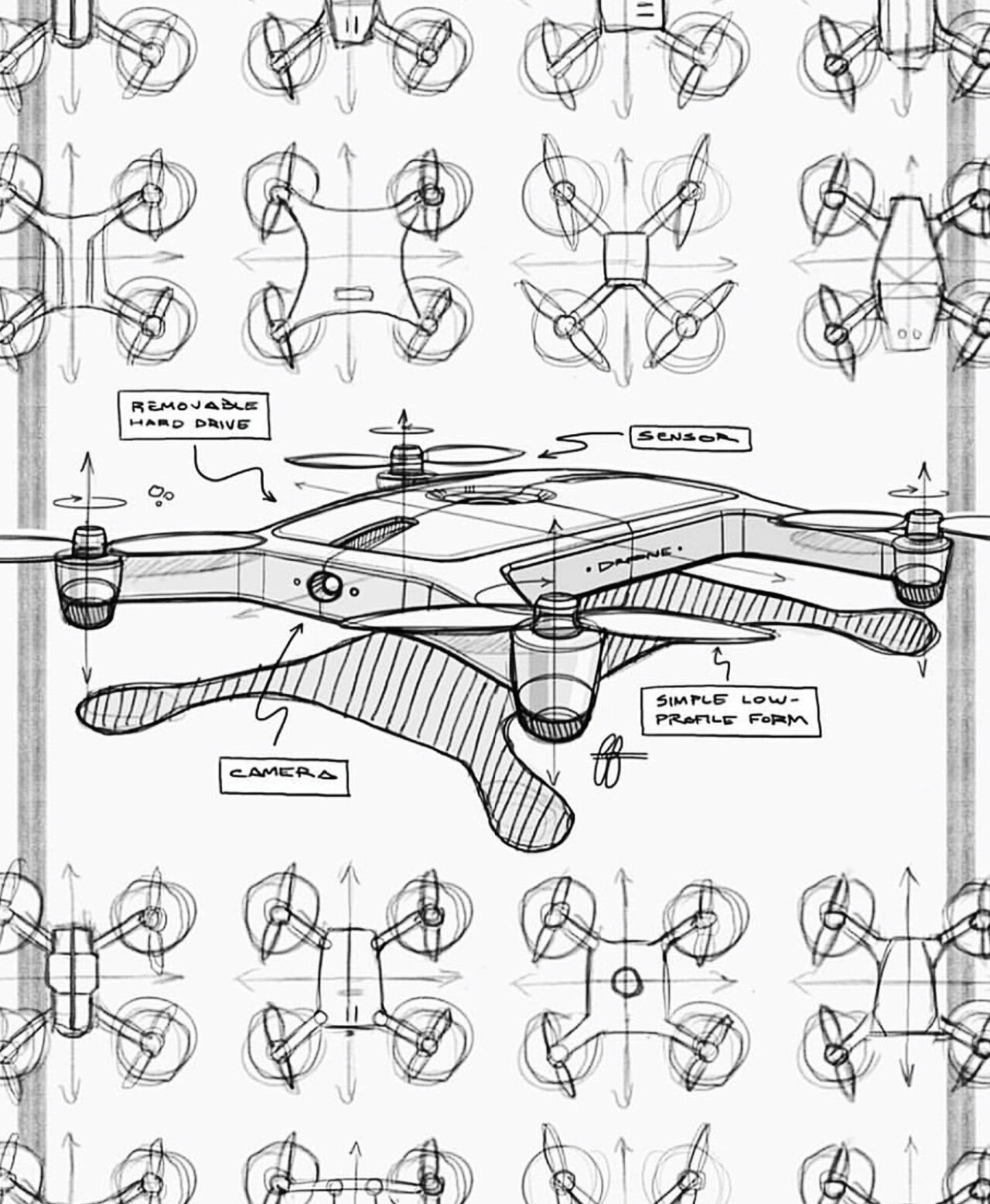 农田监测无人机结构设计草图